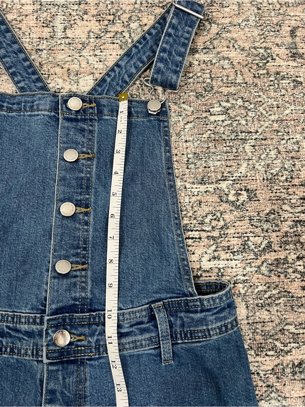 Women's Wide-Leg Denim Overalls - Blue - Picture 9 of 14